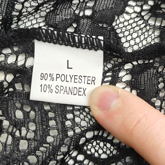 Black Highwaisted Attached Garter belt Womens Large Lingerie Bottom - Picture 2 of 4